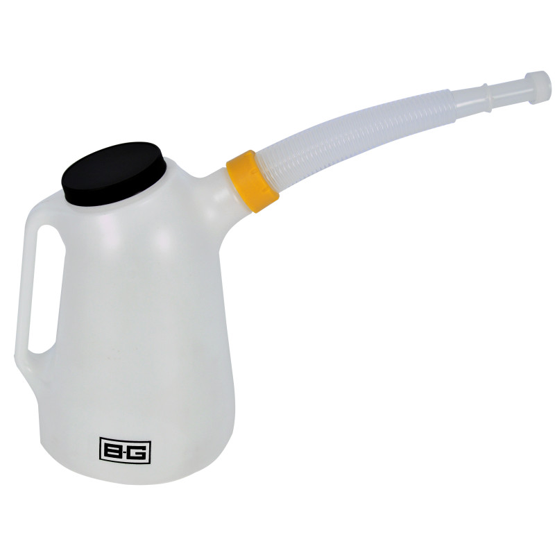 BG Plastic 5 Litre Fluid Measuring Jug with Cap and Spout White